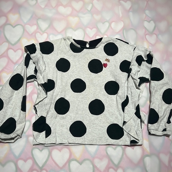 Catimini ruffled polka dot sweat shirt - Picture 1 of 5